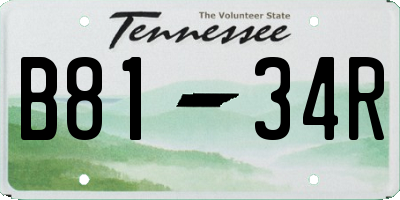 TN license plate B8134R