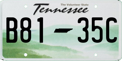 TN license plate B8135C