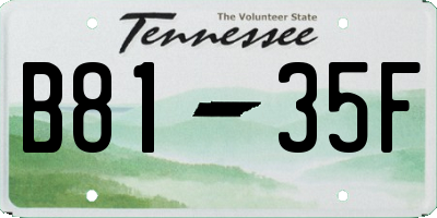TN license plate B8135F