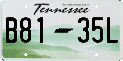 TN license plate B8135L