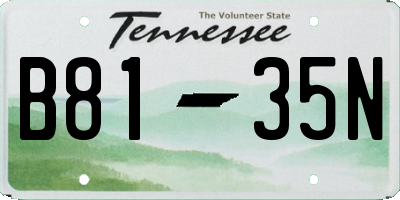 TN license plate B8135N