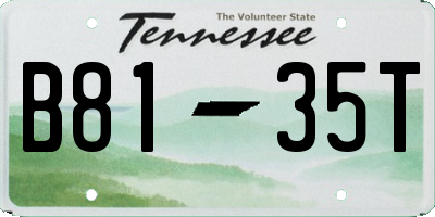 TN license plate B8135T