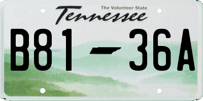 TN license plate B8136A
