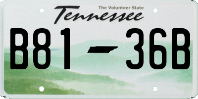 TN license plate B8136B