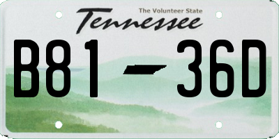 TN license plate B8136D