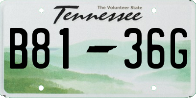 TN license plate B8136G