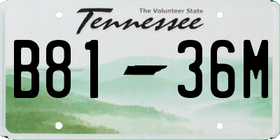 TN license plate B8136M