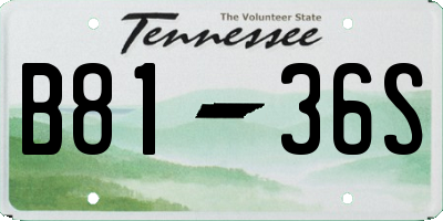 TN license plate B8136S