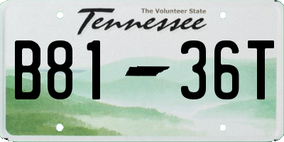 TN license plate B8136T