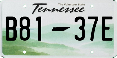 TN license plate B8137E