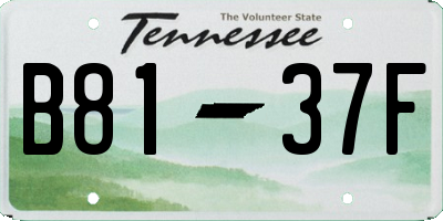 TN license plate B8137F