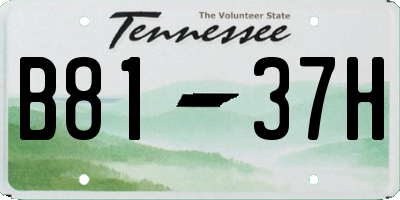 TN license plate B8137H