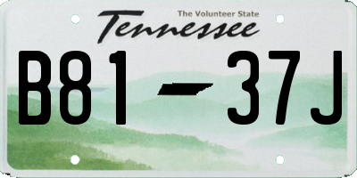 TN license plate B8137J