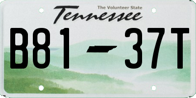 TN license plate B8137T