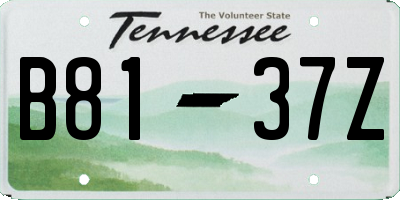 TN license plate B8137Z