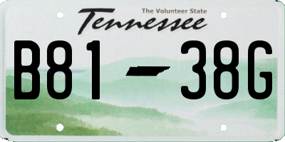 TN license plate B8138G