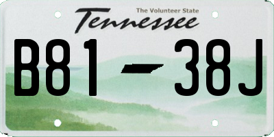 TN license plate B8138J