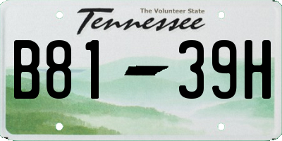 TN license plate B8139H