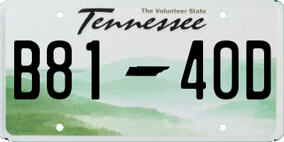 TN license plate B8140D