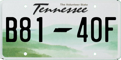 TN license plate B8140F