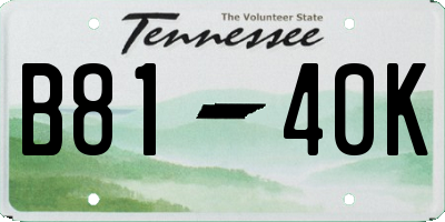TN license plate B8140K