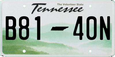 TN license plate B8140N