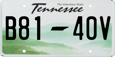 TN license plate B8140V