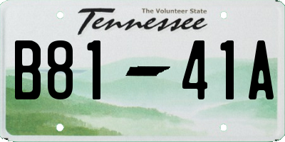 TN license plate B8141A