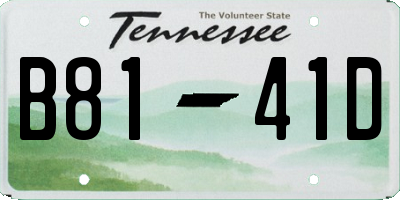 TN license plate B8141D