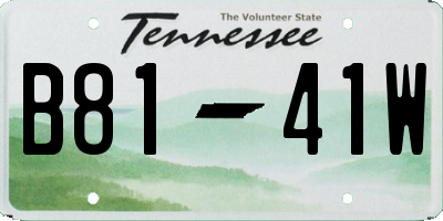 TN license plate B8141W