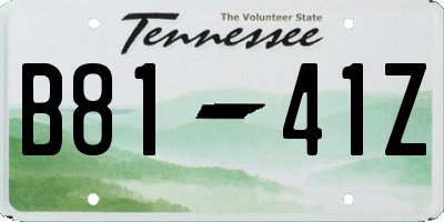 TN license plate B8141Z