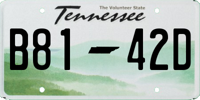 TN license plate B8142D