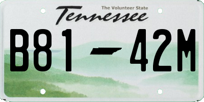 TN license plate B8142M