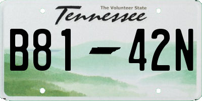 TN license plate B8142N
