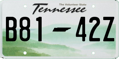 TN license plate B8142Z