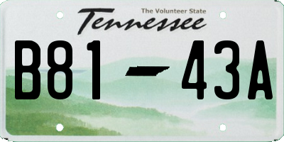 TN license plate B8143A