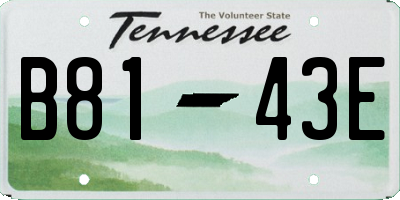 TN license plate B8143E