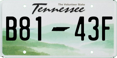 TN license plate B8143F