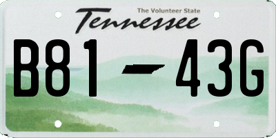 TN license plate B8143G