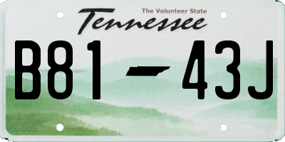 TN license plate B8143J