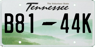 TN license plate B8144K