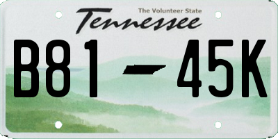 TN license plate B8145K