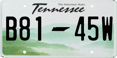 TN license plate B8145W