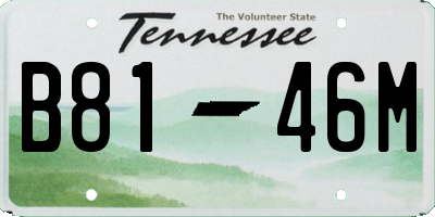 TN license plate B8146M