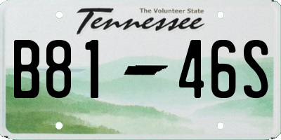 TN license plate B8146S