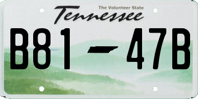 TN license plate B8147B