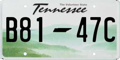 TN license plate B8147C