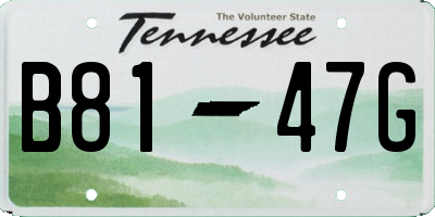TN license plate B8147G