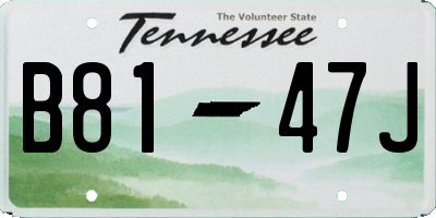 TN license plate B8147J