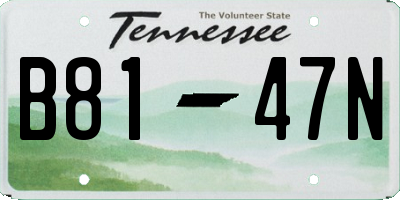 TN license plate B8147N